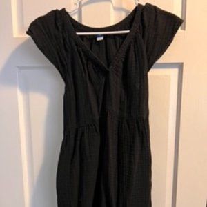 Black Linen Babydoll Dress